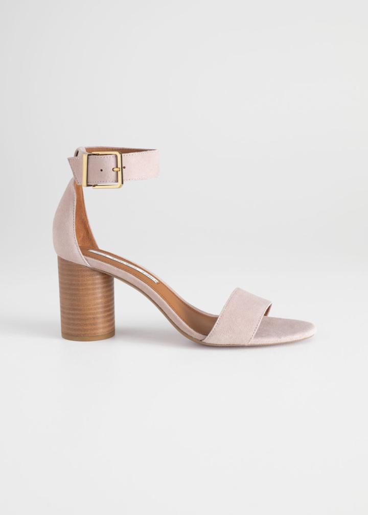 Other Stories Square Buckle Heeled Sandals - Orange