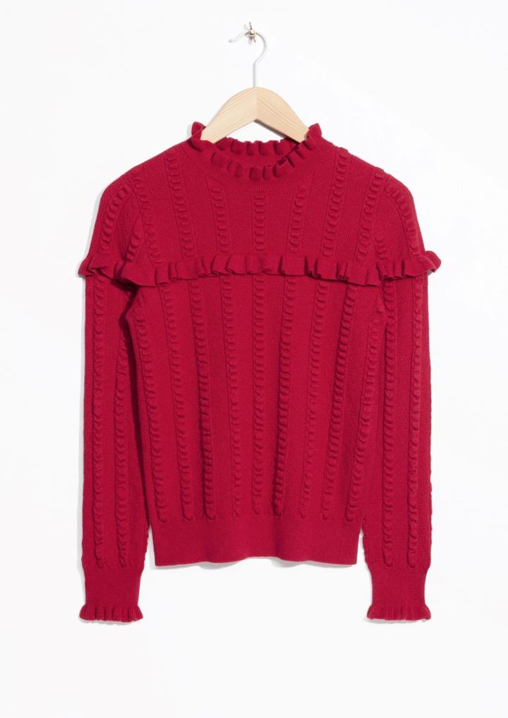 Other Stories Ruffle Knit Sweater