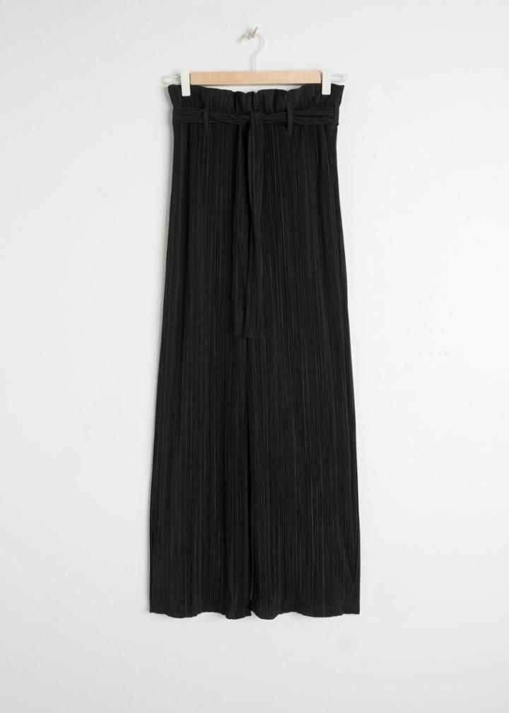 Other Stories Belted Paperbag Waist Trousers - Black