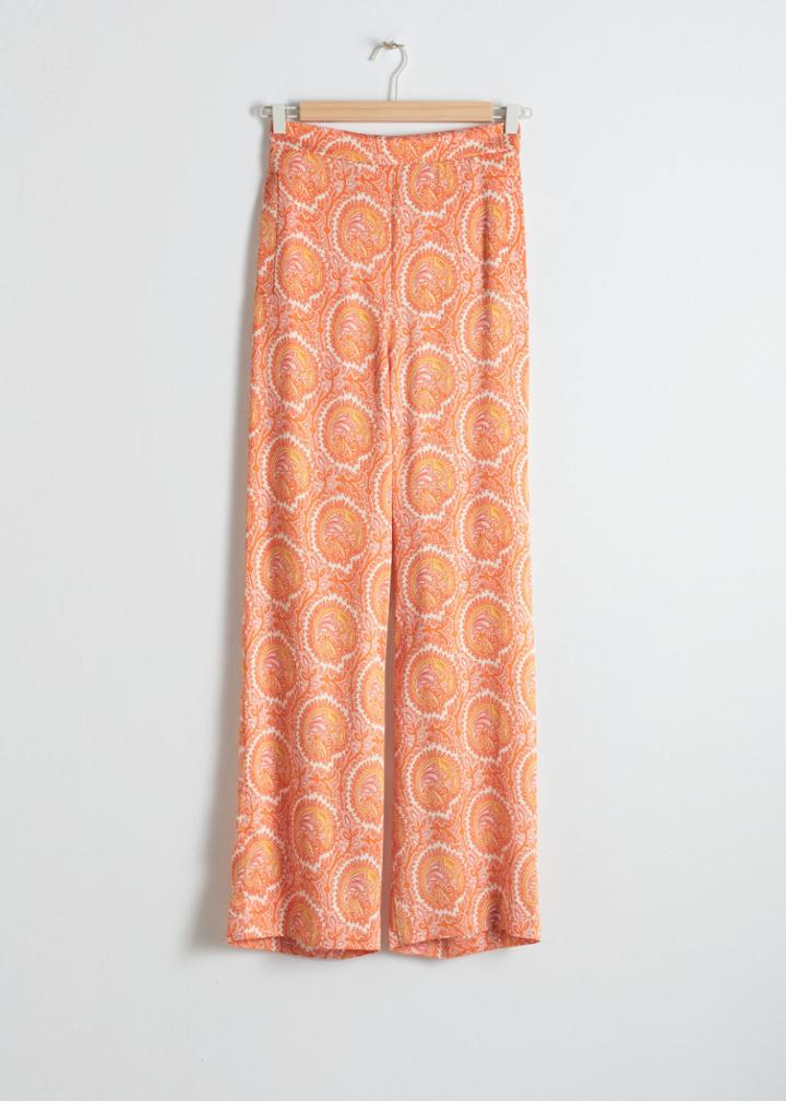 Other Stories High Waisted Satin Trousers - Orange