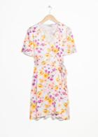 Other Stories Floral Wrap Dress - White