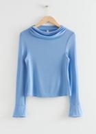 Other Stories Fitted Soft Draped Top - Blue
