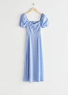 Other Stories Flowy Puff Sleeve Midi Dress - Blue