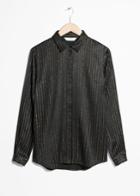 Other Stories Gold-tone Pinstripe Blouse - Black
