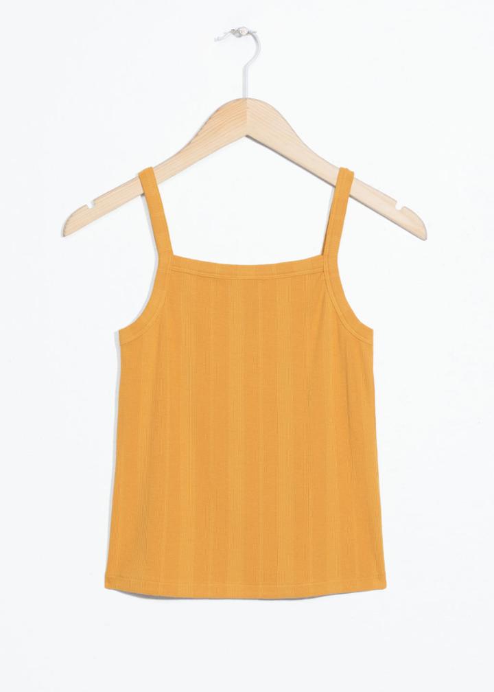 Other Stories Square Neck Tank Top - Yellow