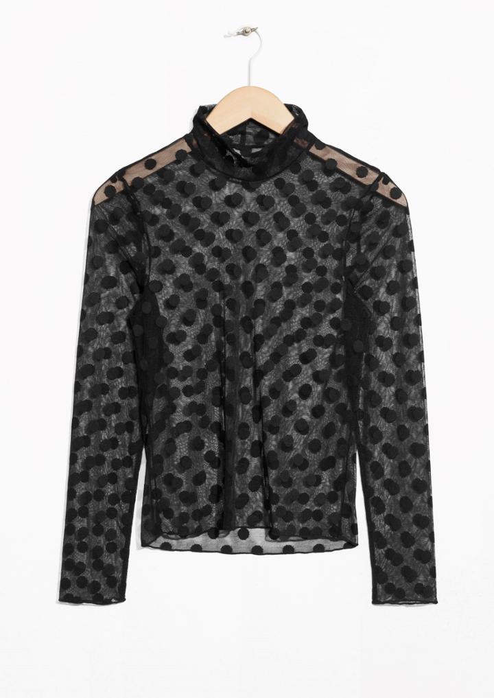 Other Stories Sheer Turtleneck Blouse