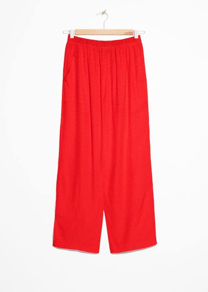 Other Stories Jacquard Dot Print Trousers - Red