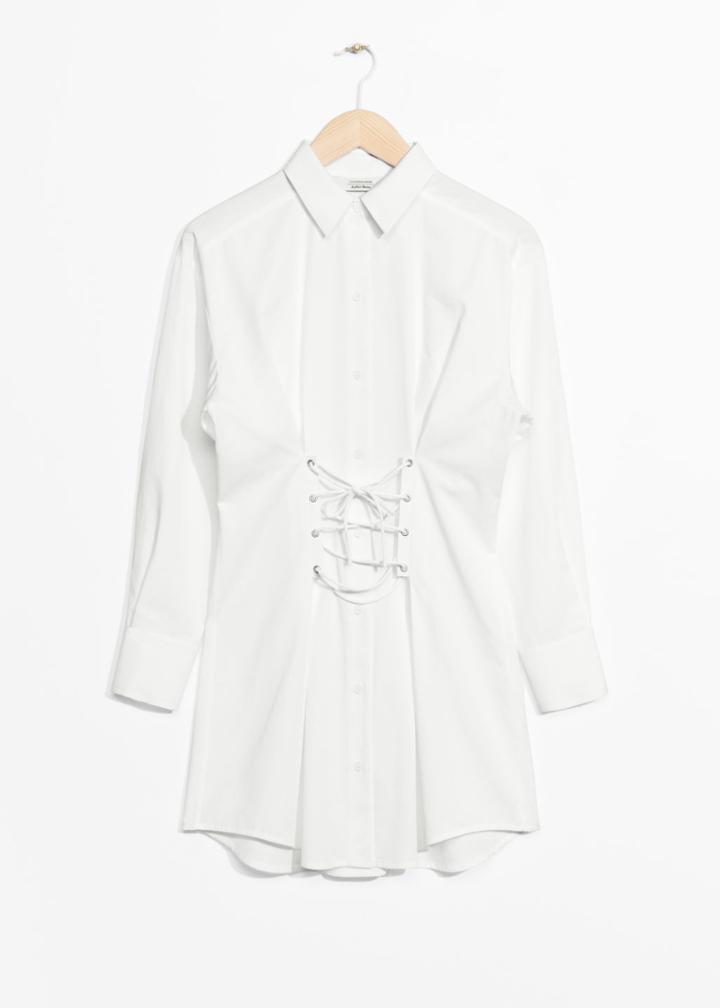 Other Stories Lace-up Dress - White