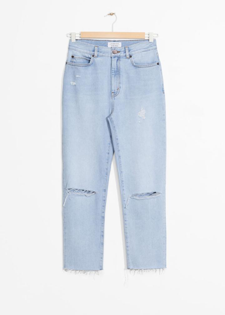 Other Stories Ripped Denim Jeans - Blue