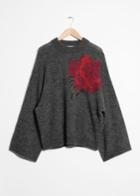 Other Stories Rose Jacquard Sweater - Grey
