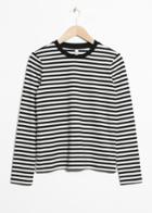 Other Stories Striped Long Sleeve Tee - Black
