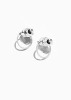 Other Stories Circular Drop-back Earrings - Silver