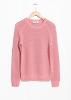 Other Stories Micro Honeycomb Knit Sweater - Pink