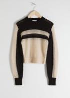 Other Stories Cropped Striped Sweater - Black