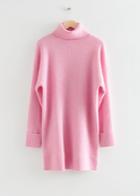 Other Stories Oversized Turtleneck Knit Sweater - Pink