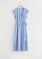 Other Stories Printed Midi Wrap Dress - Blue