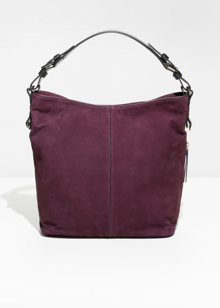 Other Stories Grain Leather Hobo - Red