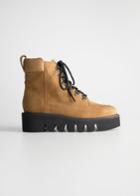 Other Stories Lace Up Suede Boots - Yellow