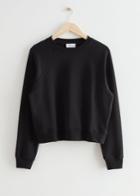 Other Stories Relaxed Cropped Cotton Sweatshirt - Black