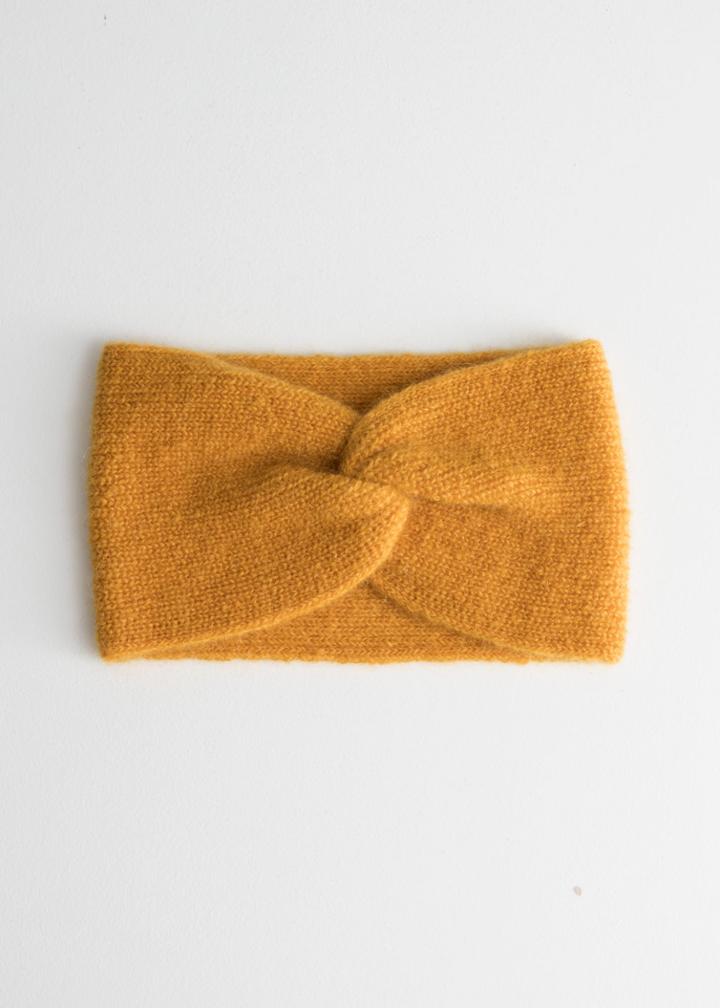 Other Stories Twist Headband In Mohair Blend - Yellow