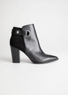 Other Stories Suede Leather Ankle Boots - Black