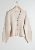 Other Stories Cropped Cotton Cardigan - White
