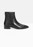 Other Stories Leather Zip Boots - Black