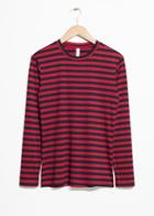 Other Stories Ribbed Stripe Top - Red