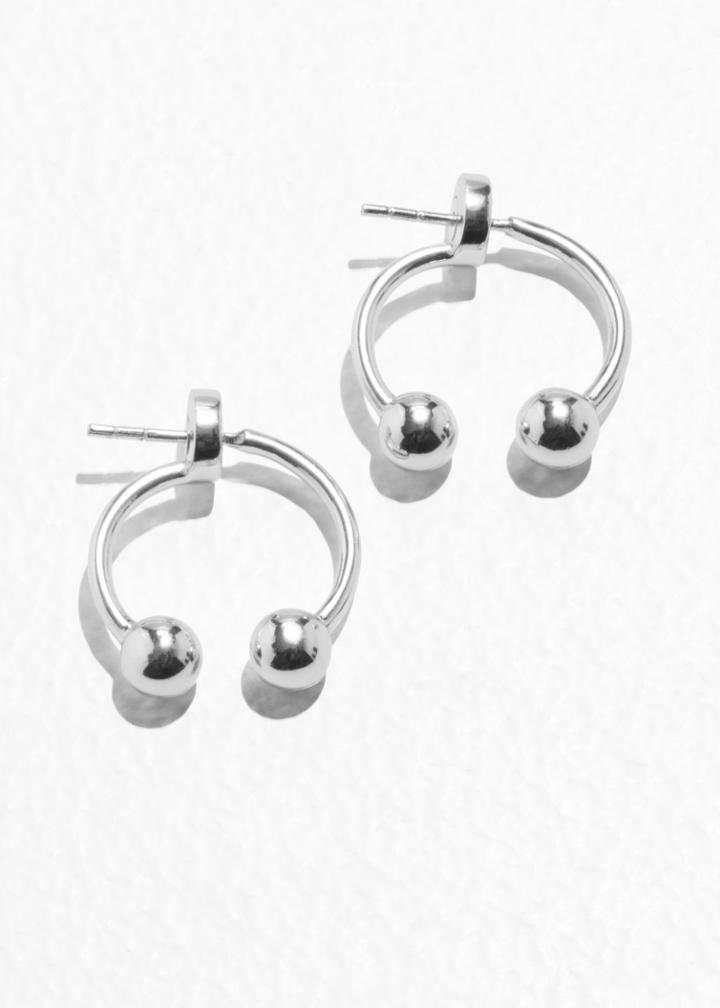 Other Stories Open Stud Hoops - Silver