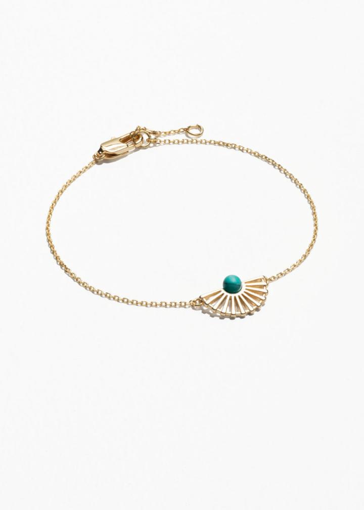 Other Stories Sun Fan Bracelet - Turquoise