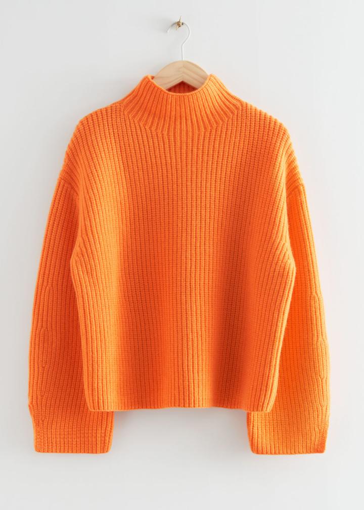 Other Stories Oversized Wool Knit Jumper - Orange