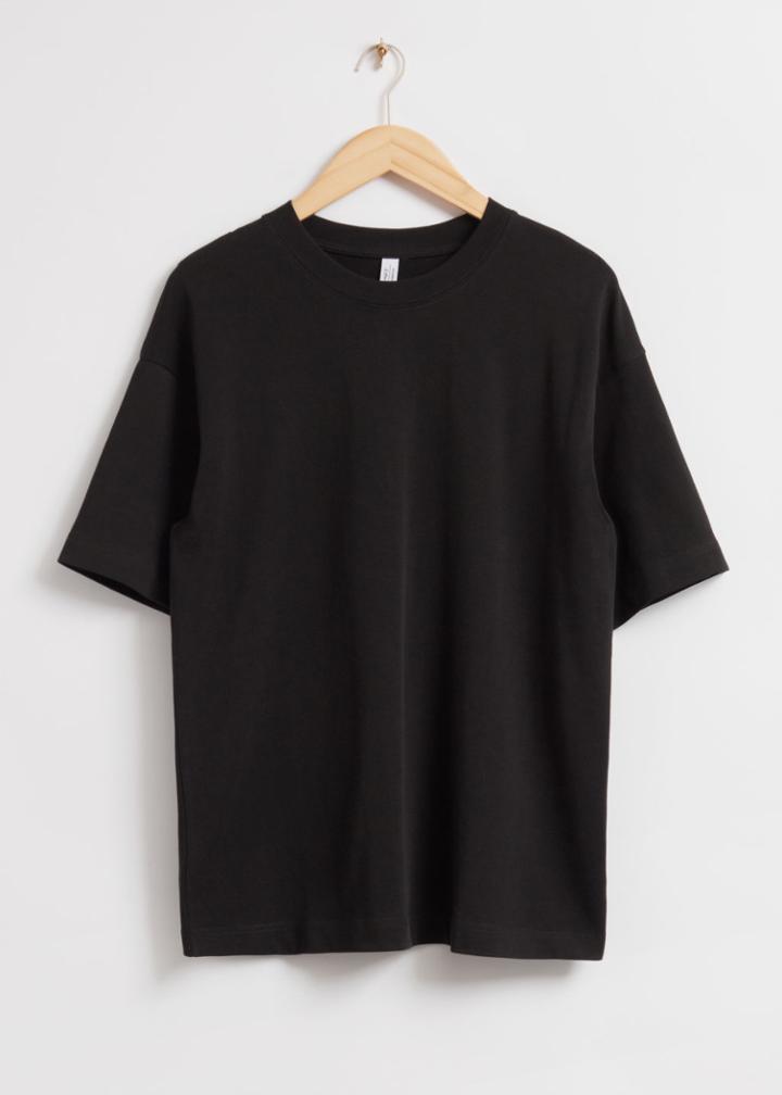 Other Stories Oversized Cotton Jersey T-shirt - Black
