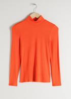 Other Stories Fitted Long Sleeve Turtleneck - Orange
