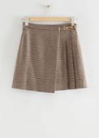 Other Stories Wool Pleated Mini Skirt - Rust