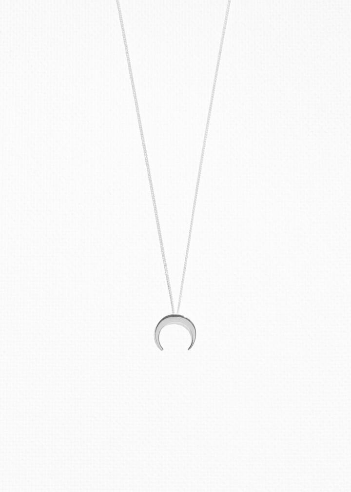 Other Stories Crescent Moon Necklace - Silver
