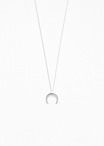 Other Stories Crescent Moon Necklace - Silver