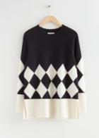 Other Stories Argyle Knit Sweater - White