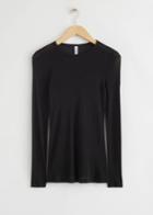 Other Stories Slim Fit Jersey Top - Black