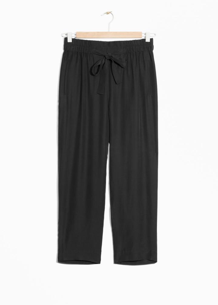 Other Stories Dressed Cupro Joggers - Black