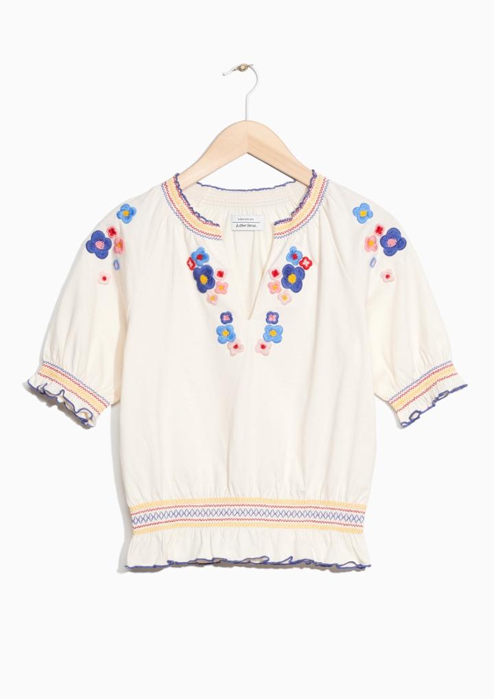 Other Stories Embroidery Smock Top
