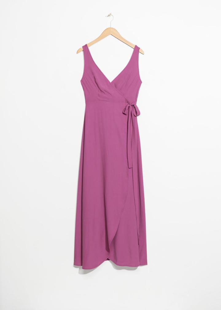Other Stories Maxi Wrap Dress - Pink