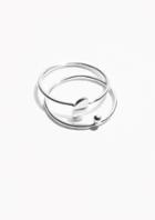 Other Stories Sterling Silver Leafy Ring Set