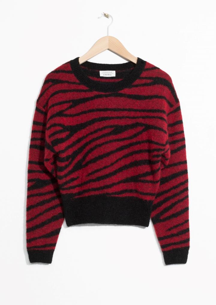 Other Stories Zebra Jacquard Sweater