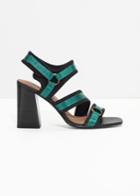 Other Stories Square Toe Heeled Sandals - Black