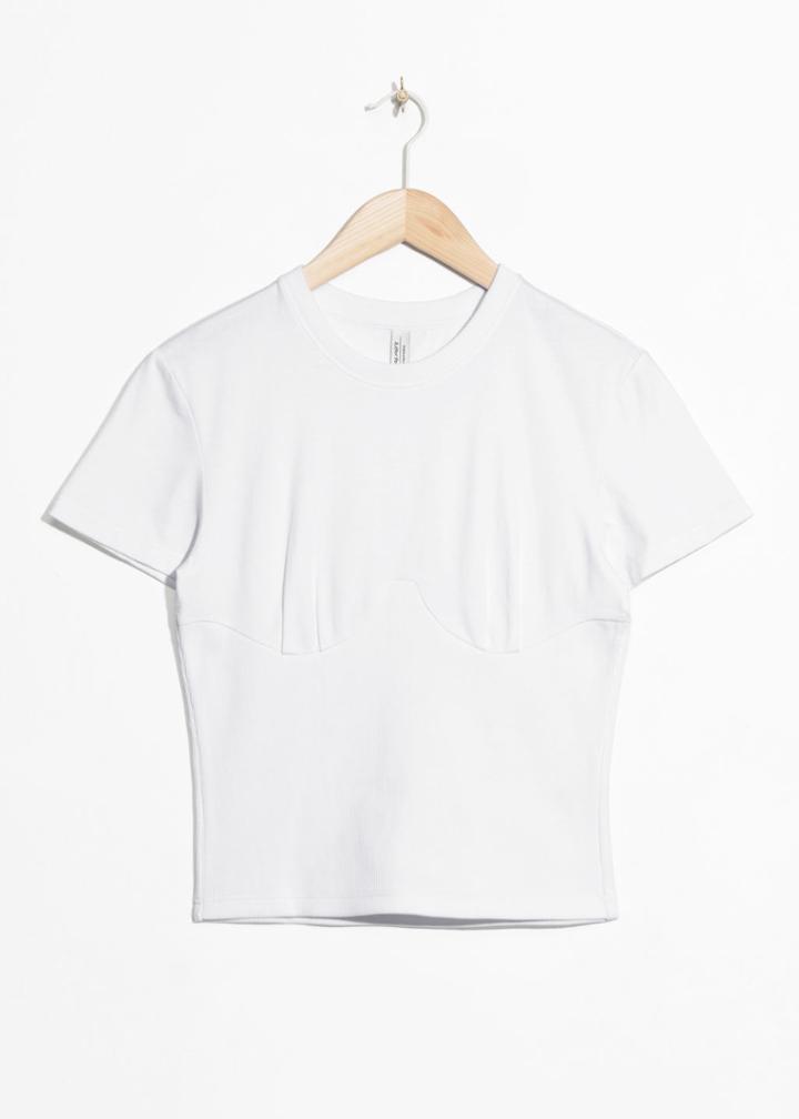 Other Stories Rib Corset T-shirt - White