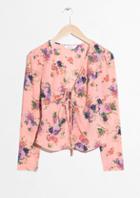 Other Stories Printed Tie Up Blouse