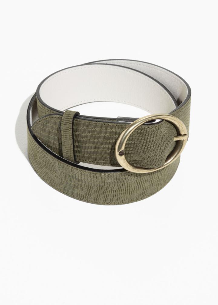 Other Stories Reversible Leather Belt - Brown