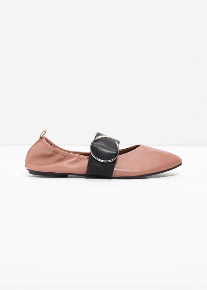 Other Stories Ballerina Buckle Flats - Orange