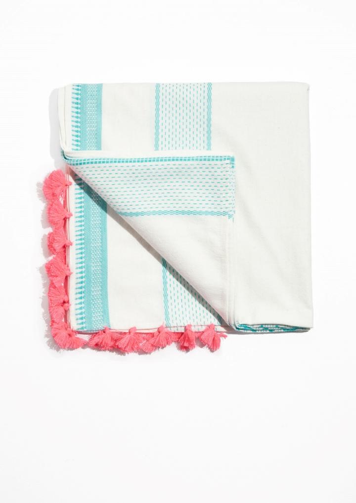 Other Stories Tassel And Embroidery Scarf