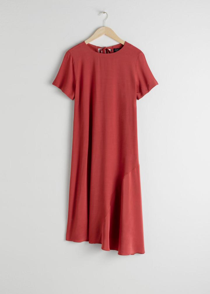 Other Stories Asymmetrical Shirt Dress - Orange